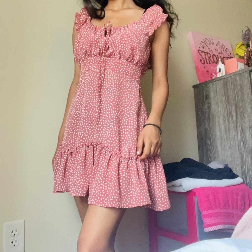 Oh Polly Pink Adjustable Midi Dress Size S NWOT